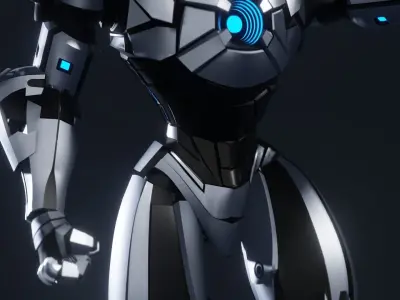 Robot character mecha game asset RTS01 Low-poly 3D model