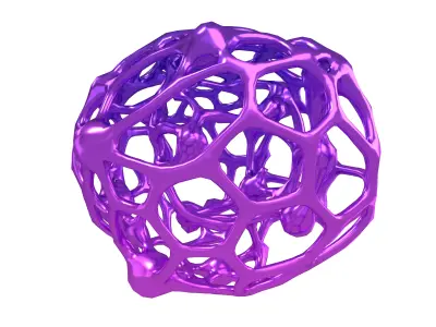 Abstract Shape Broken Nanotubes v1 004 Low-poly 3D model