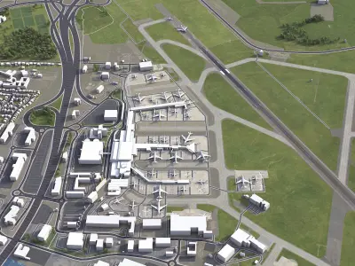 Glasgow - 3D Airport  Model Low-poly 3D model