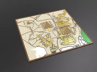 Giza Pyramids 3D Relief Map  Detailed Topographic Model 3D print model