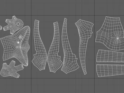 Skullcrawler creature Low-poly 3D model