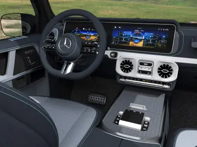  White Mercedes-Benz G580 2025 Rigged for Cinema 4D 