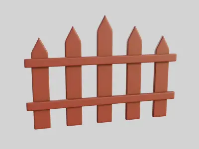 Cartoon Fence 4 3D model