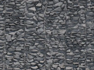 Gray Stone Wall 3D model