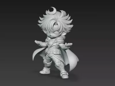 Chibi Lunar Arcane Guardian  Fantasy Sci-Fi 3D Character Model 3D model