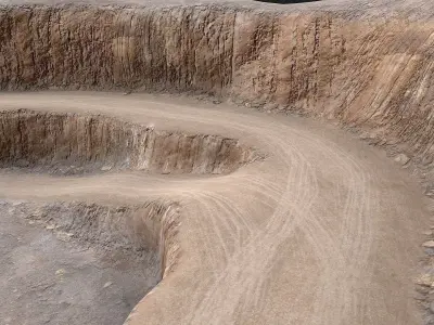 Open Pit Mine Opening 3  Low-poly 3D model