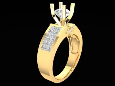 Elegant Solitaire Diamond Ring for Women  2170 3D print model