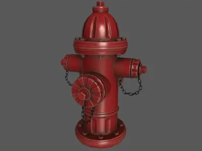 US fire hydrant Low-poly 3D model
