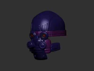 helmet high poly sculpt 3d printable ver 7 3D model 3D model 183