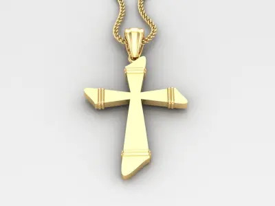 Light Gold 18K Cross Pendant 2CP070 3D print model