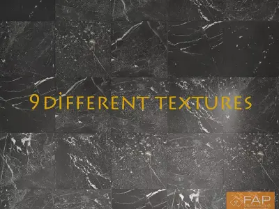 Black marble FAP-Grafite-multi texture coronavray 3D model