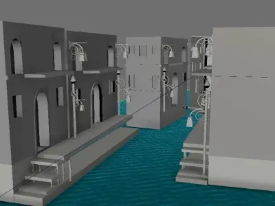 venice city street background modele Low-poly 3D model