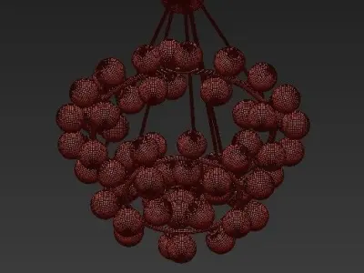 Arya 70 Light Satin Gold Chandelier 3D model