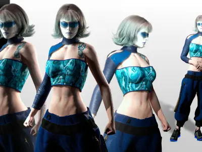 Vera Aether Sci Fi Female Character Stylized Low-poly 3D model
