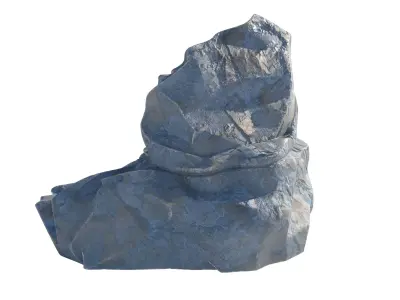 Blue rock  Low-poly 3D model