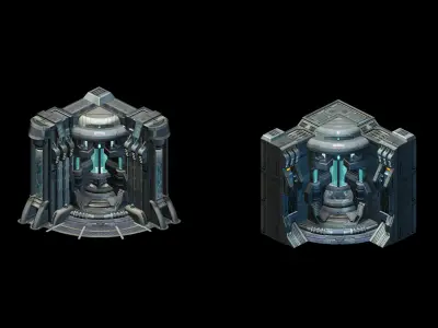 Sci Fi Building-connection wall 01 3D model