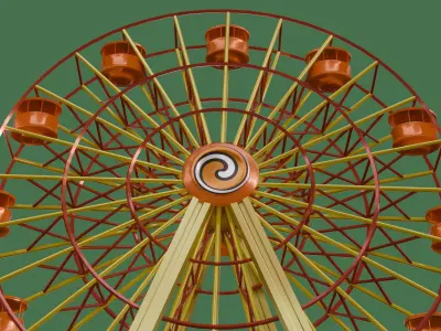 Ferris Wheel  Loop Animation 3D model