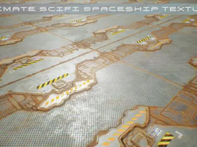 PBR Sci-Fi Spaceship Texture 50 Low-poly 3D model