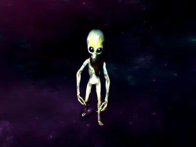 Grey Alien - AREA 51 Interview 3D - High fidelity Reconstruction Low-poly 3D model