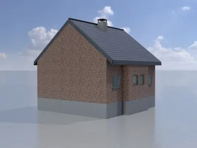 Modern single-family house version 4 L Low-poly 3D model