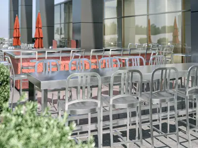 Street cafe or bar furniture set 3D model