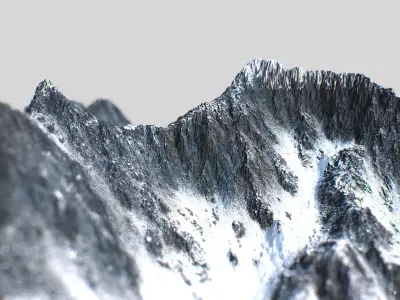 Low Poly PBR Mt Everest Low-poly 3D model