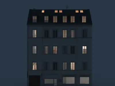 Residential City Building - Row - 07 - Shopfront 3D model