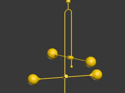 XYZ Chandelier Unique Minimalist Pendant Lamp  3D model