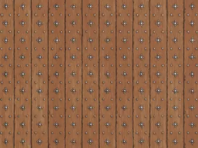 Ornamental Studded Wood Panels PBR Texture