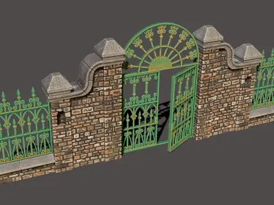 Cementery gates - Dioramas-Wargames-Scenography 3D print model