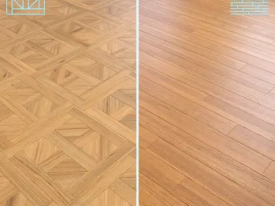 Parquet - Laminate - Wooden floor 2 in 1 Low-poly 3D model 18
