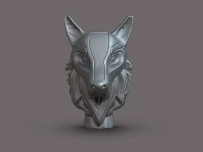 Scifi Wolf head 3D print model