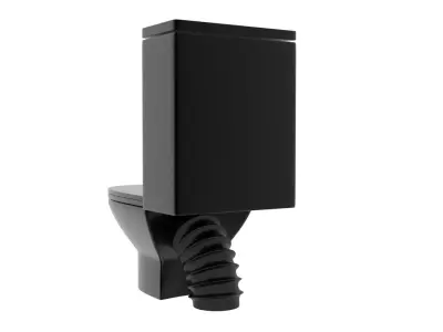 Black Toilet 3D model