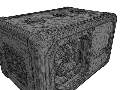 RetroFuturistic Industrial Power Generator Low-poly 3D model