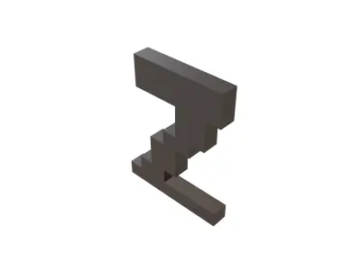 Pixel Font Z v1 001 Low-poly 3D model