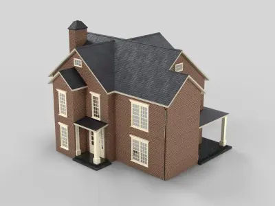 British House Design 02T4 Low-poly 3D model