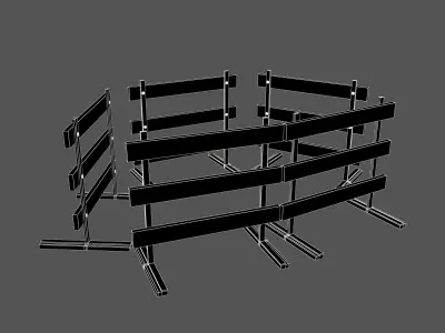 Road Barriers v3 001 Low-poly 3D model