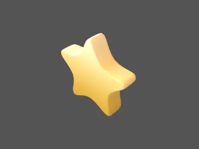 Star Emoji v2 001 Low-poly 3D model