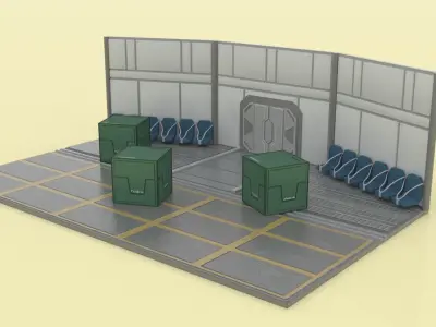 Among us Game Background Stage 3D model