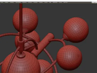 Gold Concentric Ring Pendant Low-poly 3D model