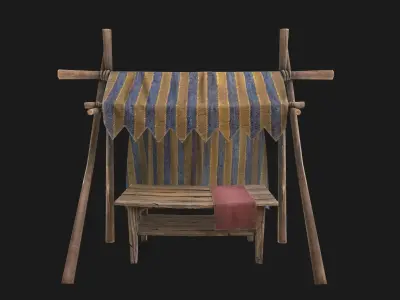 Fair Tent Market Low-poly 3D model