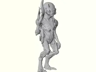 Asymmetric Alien Figurine 3D print model