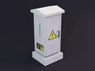 Electrical Box - Transformer Game Ready Low Poly 3d Model Low-poly 3D model