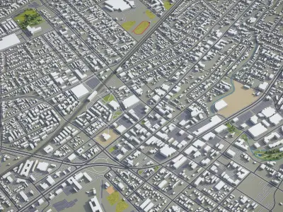 Hayward - 3D City Model Low-poly 3D model