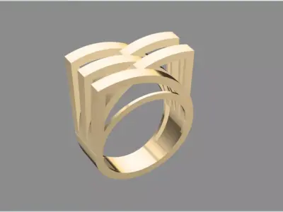 Architectural Grace Ring Inspired by Sydney Opera House 3D print model