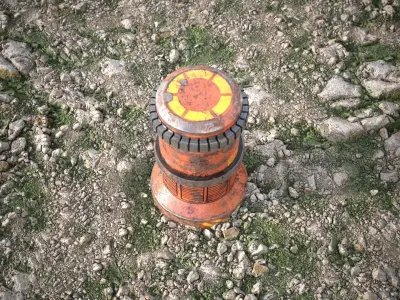 Mossy stones tile  Low-poly 3D model