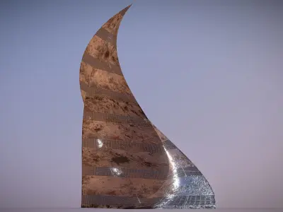 Post Apocalyptic Rusted Building 3D model