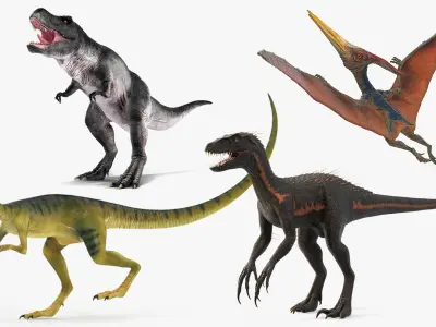  Carnivorous Dinosaurs Rigged for Maya Collection 2 