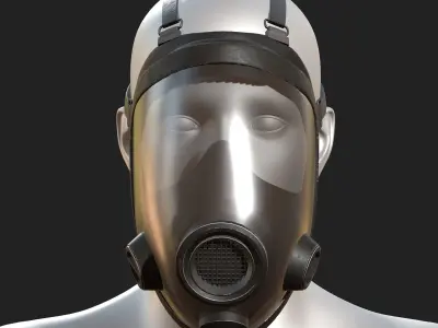 Gas mask helmet safety isolated plastic  Low-poly 3D model