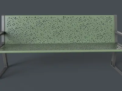 Metal Modern Bench 7 PBR Game Ready Low-poly 3D model